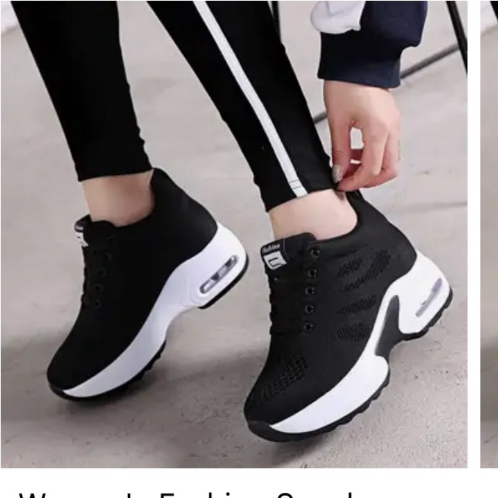 Fashion MM black tennis shoes size 38 EU or 6. New